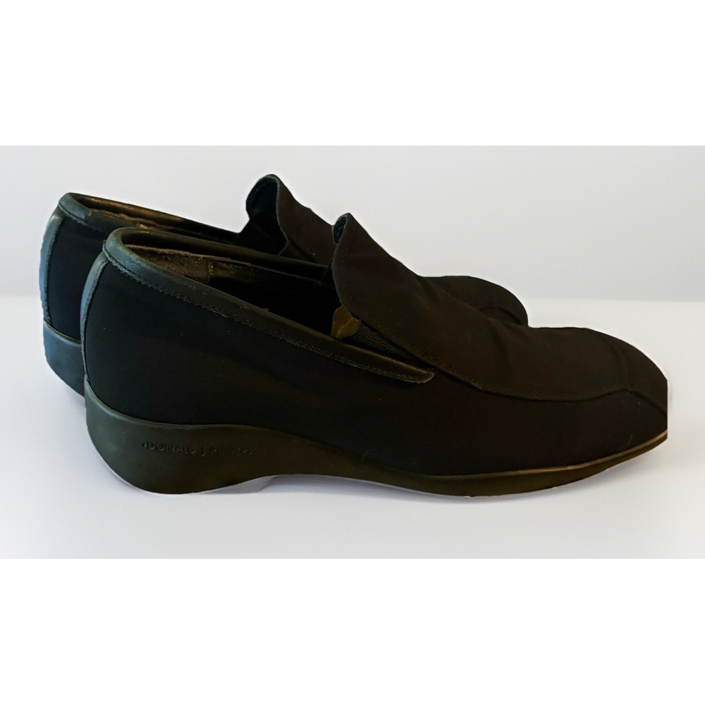Donald Pliner Mens 9.5 M Black‎ Leather Stretch Classic Driving Square Toe Shoes